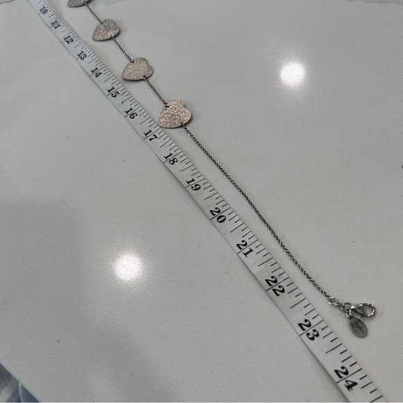 Sterling Hammered Hearts Necklace - Picture 7 of 7
